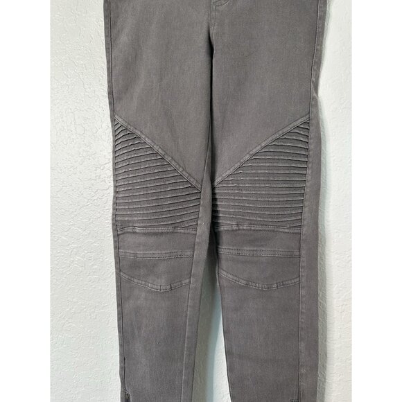Beulah Style Women's Size S Moto Gray Stretch Pull On Jegging/Pants w/ Zip Hem - Picture 2 of 6